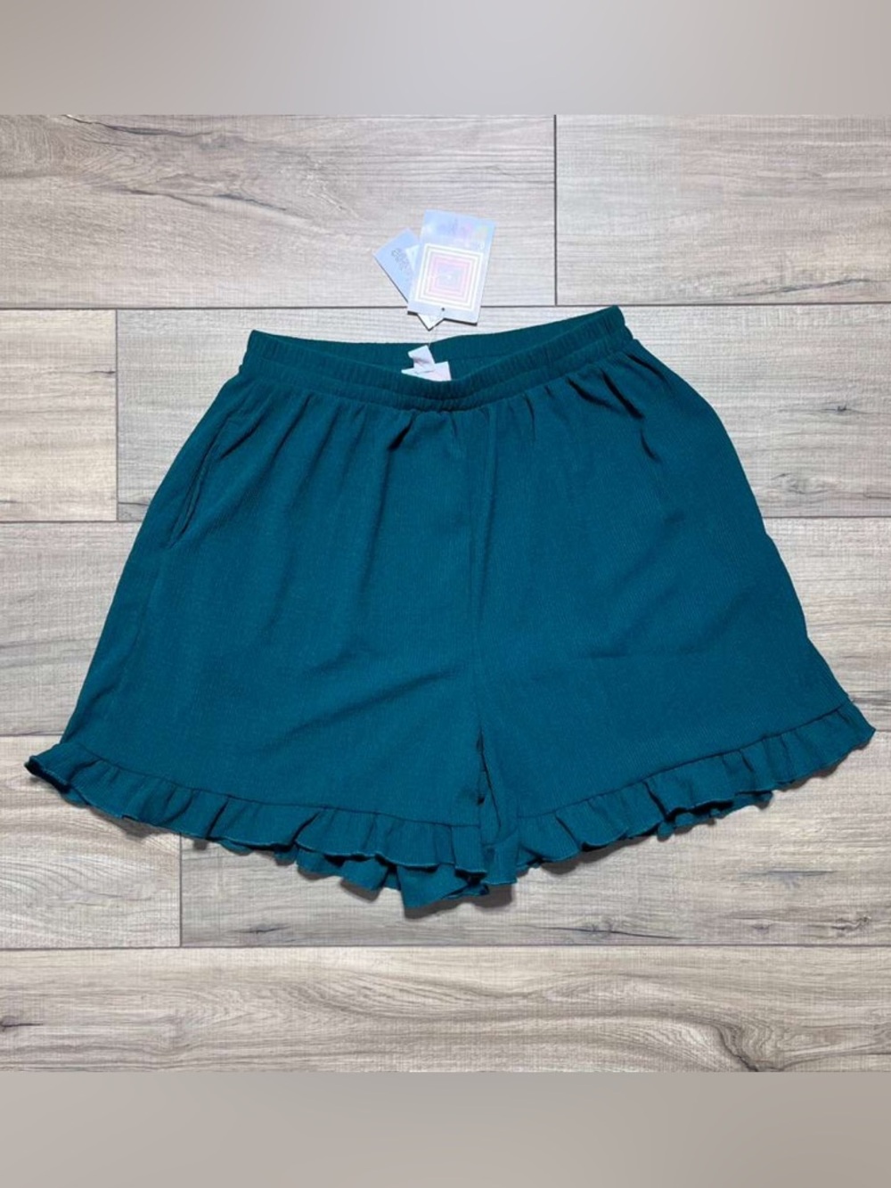 Lularoe Womens Jude Ruffle Hem Shorts Size Small Dark Green